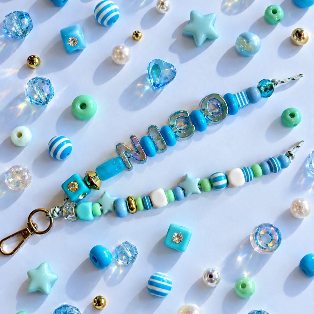 Personalised Aqua Name Charm