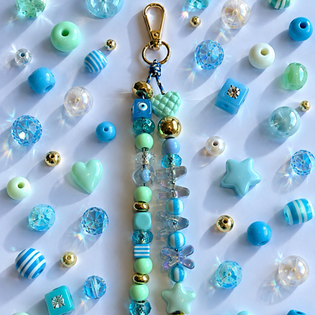 Personalised Aqua Name Charm