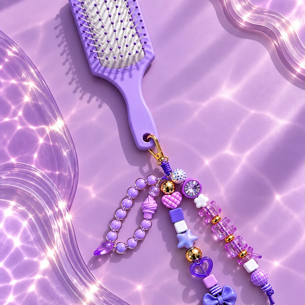 Purple Mini Brush & Bead Charm Kit