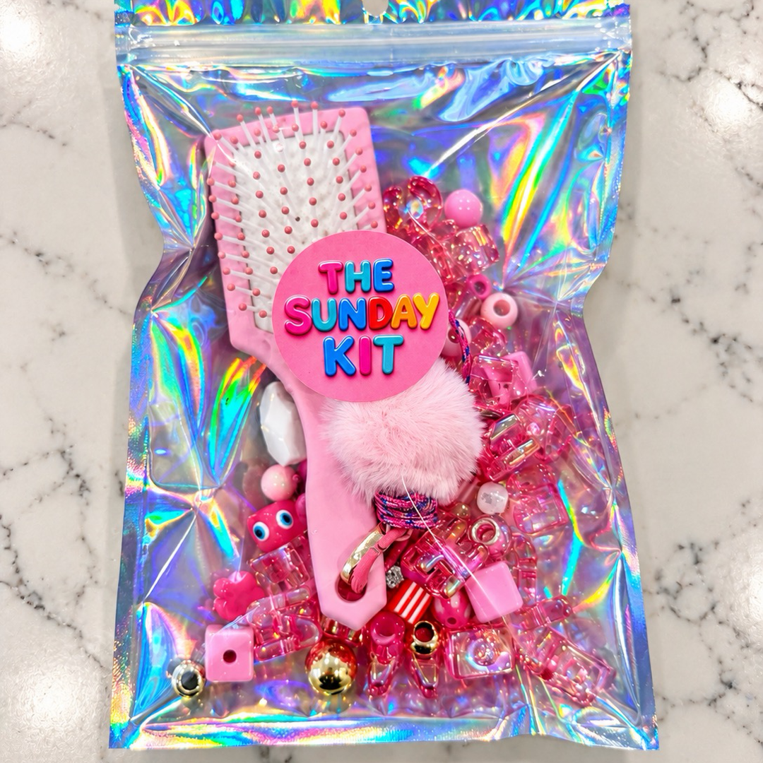 Pink Mini Brush & Bead Charm Kit
